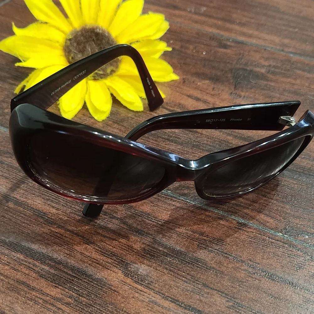 Oliver Peoples Sunglasses Burgundy Frames w/ Gradient Brown Lenses